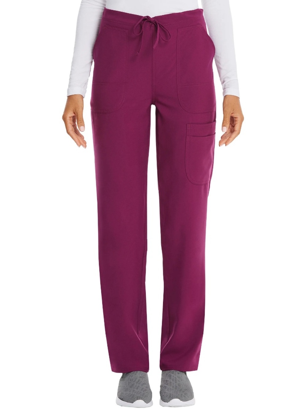 NWT SCRUBS Women’s Drawstring Pocket Straight-Leg Pants - Berry